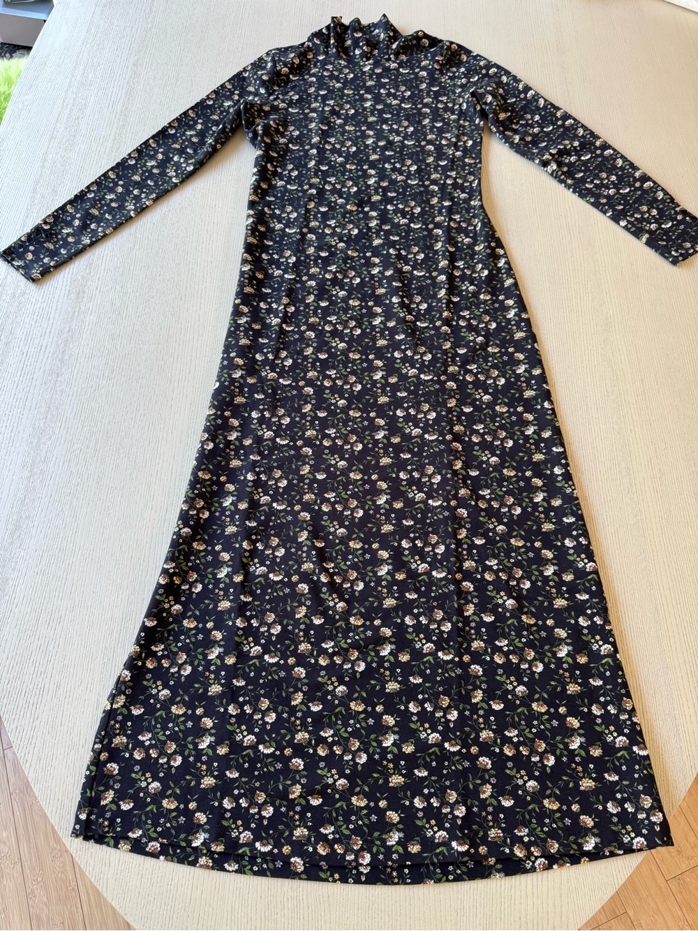 Sézane Long Floral Maxi Dress - Black Floral